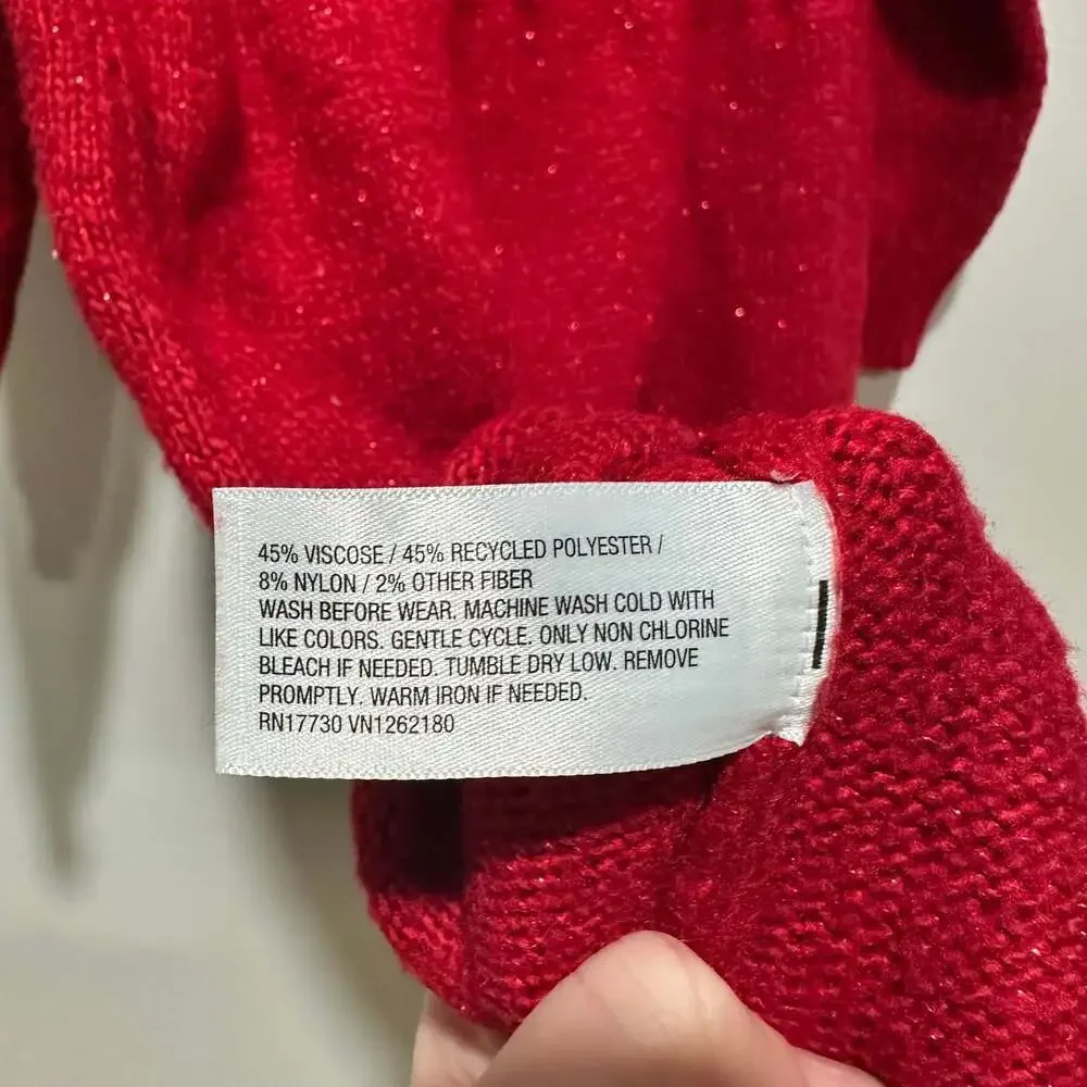 Cat & Jack Toddler Girls' Pointelle Sweater Dress Red, Sz 5T
